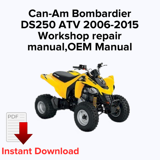 Bombardier DS250 ATV 2006-2015 Workshop repair manual,OEM Manual