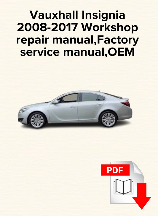 Vauxhall Insignia
2008-2017 Workshop repair manual,Factory service manual,OEM