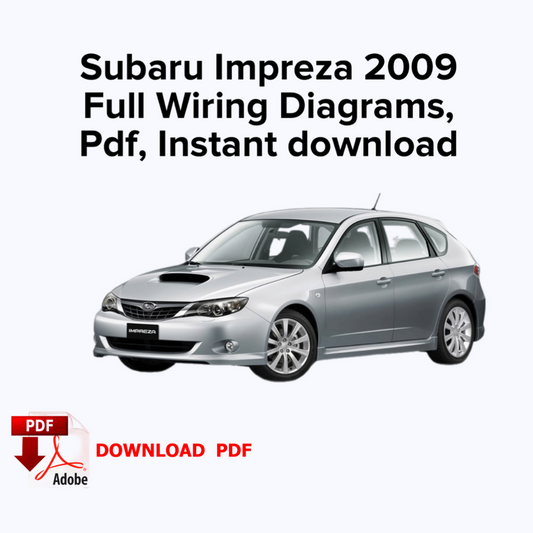 Subaru Impreza 2009 Schémas de câblage complets, Ebook Pdf, Téléchargement instantané